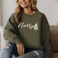 Merry Christmas Tree Sweatshirt - Christmas Tee - Graphic 
