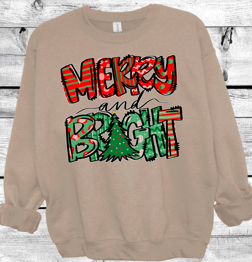 Merry and Bright Christmas Tee, Matching Family Shirts Trend