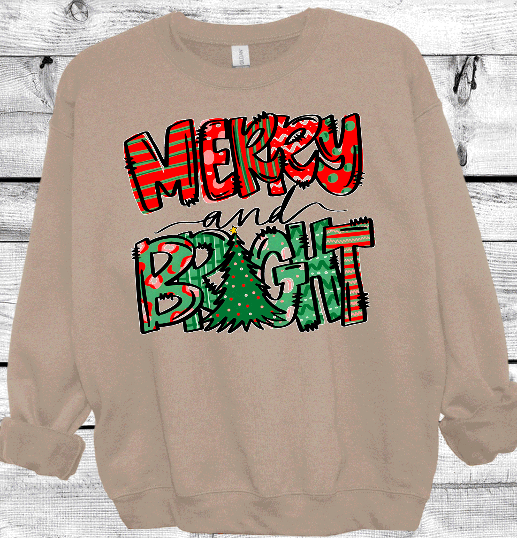 Merry and Bright Christmas Tee, Matching Family Shirts Trend