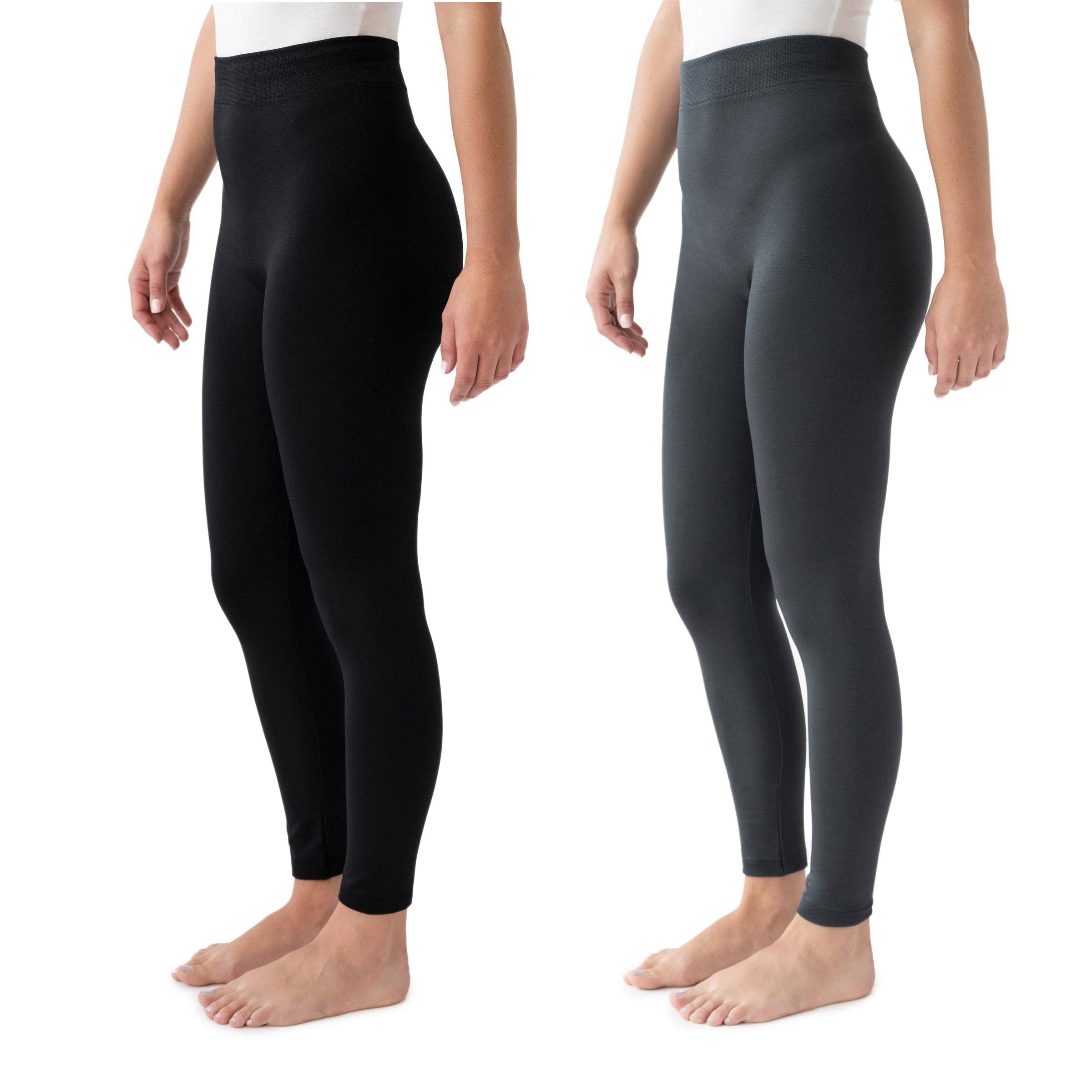 Muk Luks Women's 2-Pair Fleece Lined Leggings