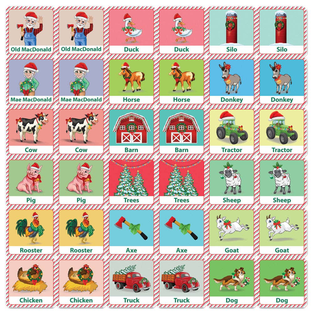 Old MacDonald's Farm Christmas Matching Game