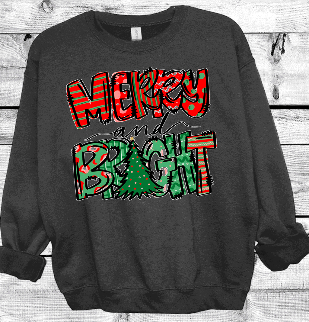 Merry and Bright Christmas Tee, Matching Family Shirts Trend