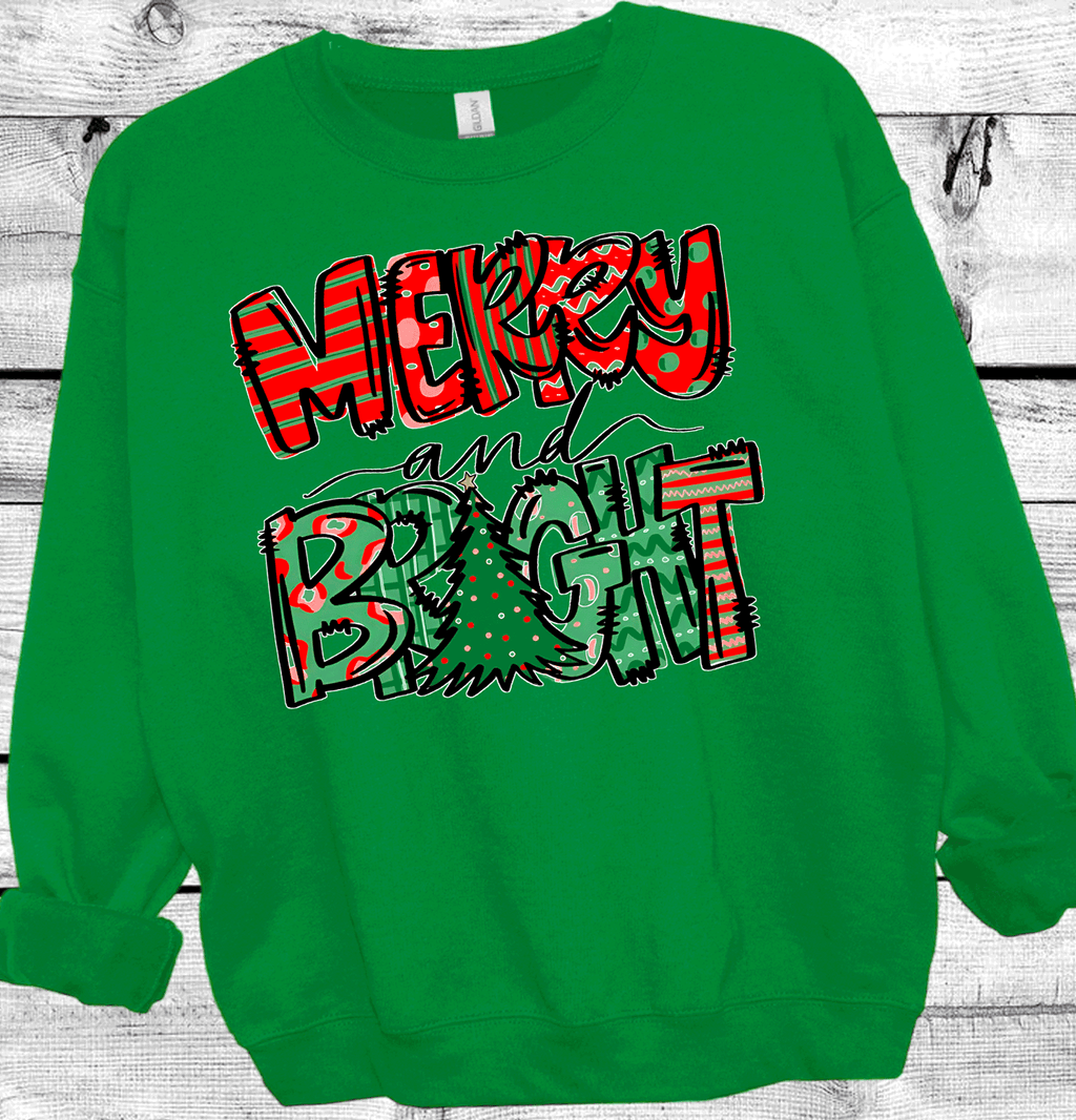 Merry and Bright Christmas Tee, Matching Family Shirts Trend