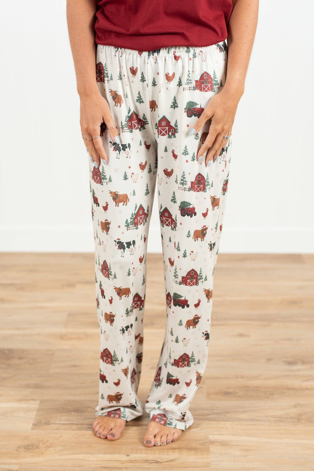 Christmas Barns & Animals Adult Pajama Pants